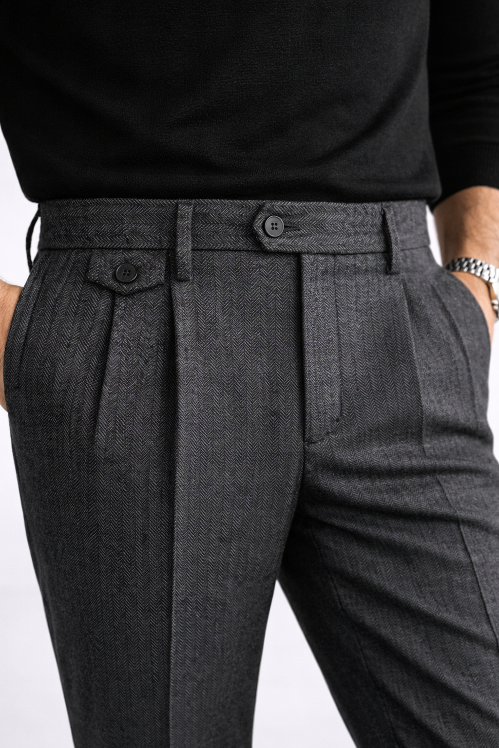 Renford Herringbone Trouser